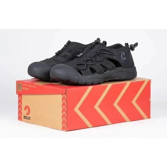 BILLY RIVER SANDALS WOMENS SIZE 6.5 BLACK ZIP FRONT - Picture 3 of 9